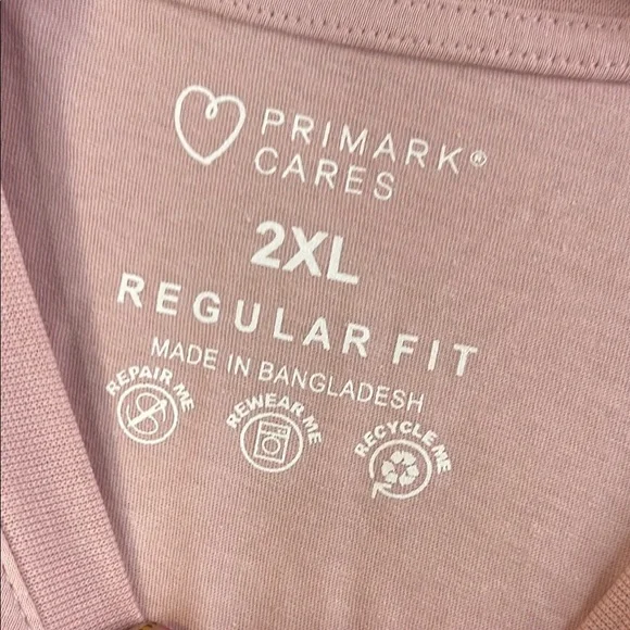 Primark Pink Short Sleeve Tee Casual Comfort Size 2XL #24 - Picture 2 of 3